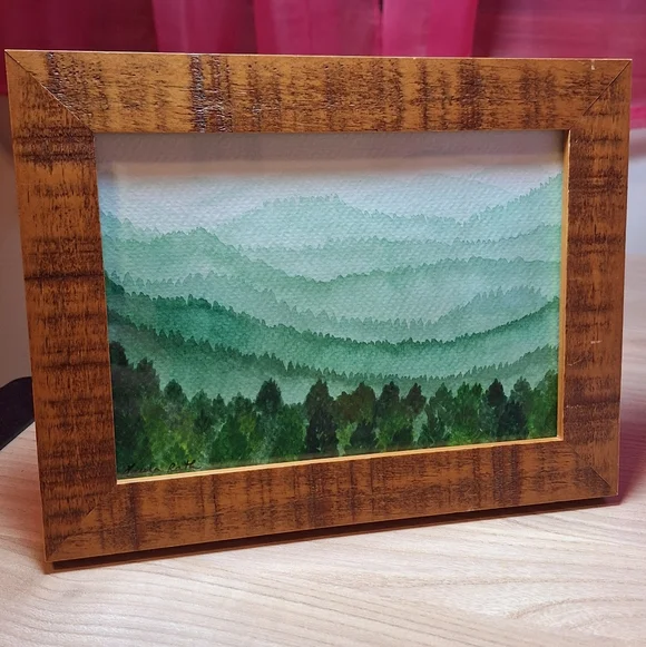 "Rustic Pine" Hand-painted Watercolor Painting - Picture 2 of 16
